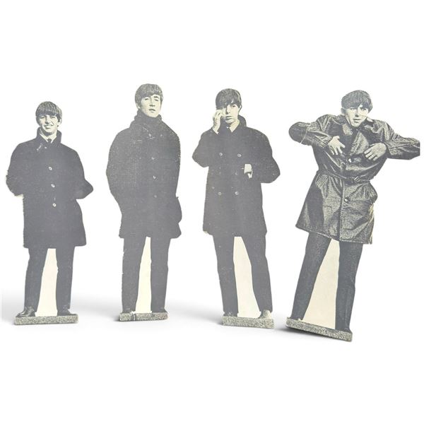 Circa 1964 The Beatles Black & White Cardboard Store Display Standees, Set of 4 (19.5 in.)