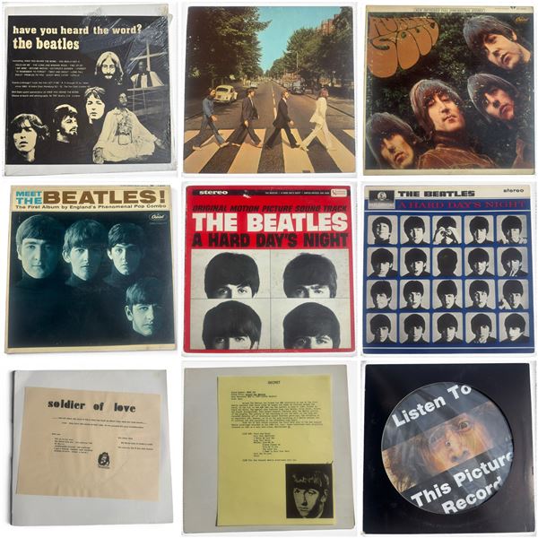 Beatles LP Bundle: Abbey Road, Rubber Soul, Meet the Beatles! + Bootlegs & Sleeve