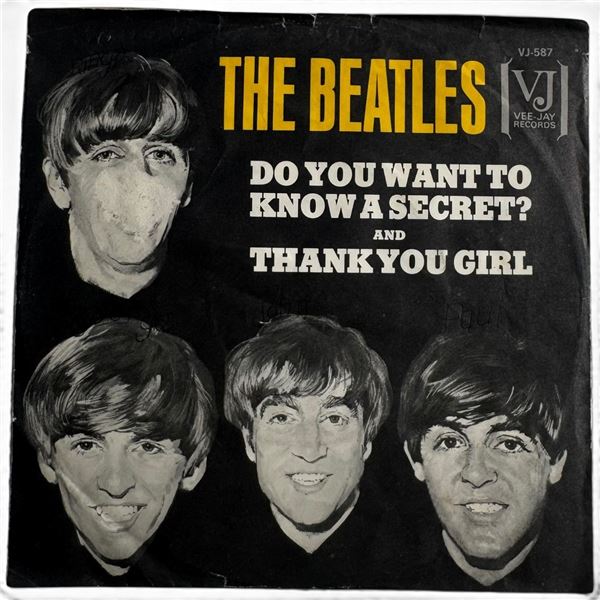 1964 The Beatles Vee-Jay VJ-587 45 Do You Want to Know a Secret / Thank You Girl Picture Sleeve