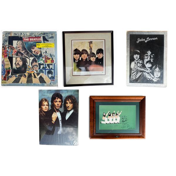 Beatles & Lennon Art Lot: Anthology 3 canvas, posters & limited prints