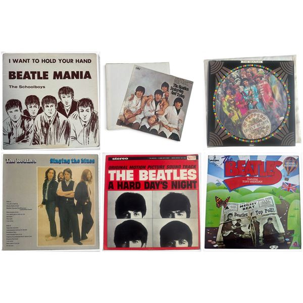 Beatles-Themed LP Lot: 1964 Palace, Sgt. Pepper Pic Disc, AHDN, Sheridan