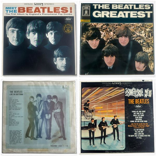 Beatles LP Lot: Meet the Beatles! Jacket, German Greatest, 1974 Bootleg, Something New