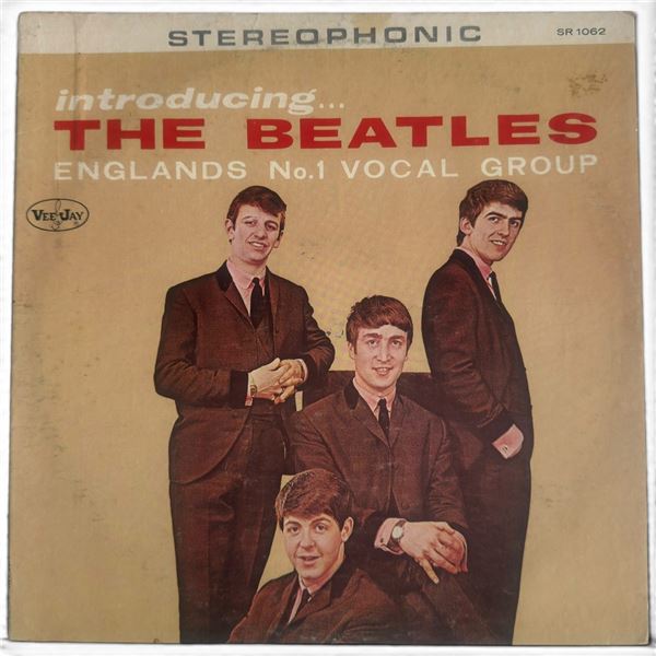 The Beatles Introducing... The Beatles Vee-Jay SR 1062 Stereophonic LP with Column Back