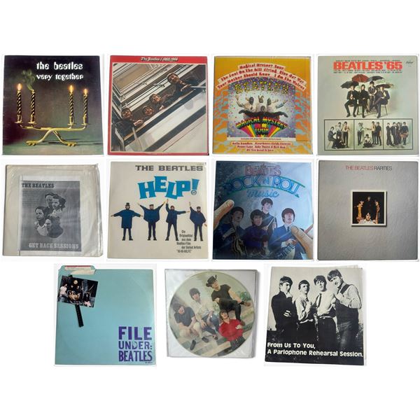 Beatles LP & Jacket Lot: Polydor, Apple/Capitol, German, TMQ, Gnat - 10 Titles