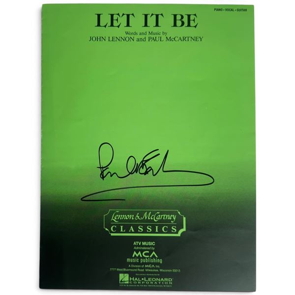 The Beatles Let It Be Piano/Vocal/Guitar Sheet Music, Signed Paul McCartney, Hal Leonard
