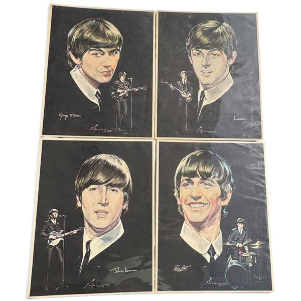 Nicholas Volpe 1964 Beatles Portrait Poster Set of Four (14.25 x 18.5 in. each)