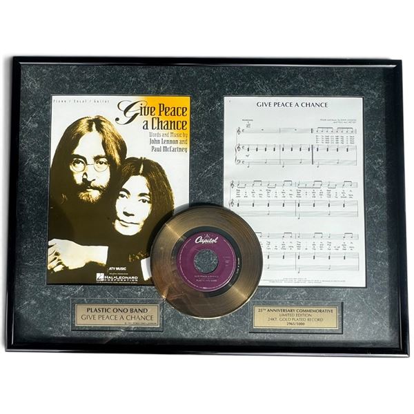 Plastic Ono Band Give Peace a Chance 24Kt Gold-Plated Record Display, 2965/5000 (24.25 x 18.5 in.)