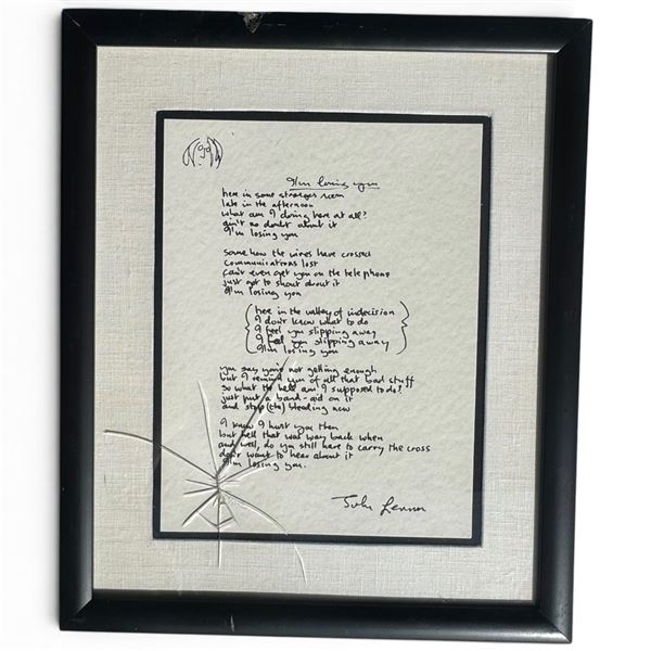 John Lennon "I'm Losing You" Limited Edition Lyric Print 624/1000 (15.5 x 18.5 in.)