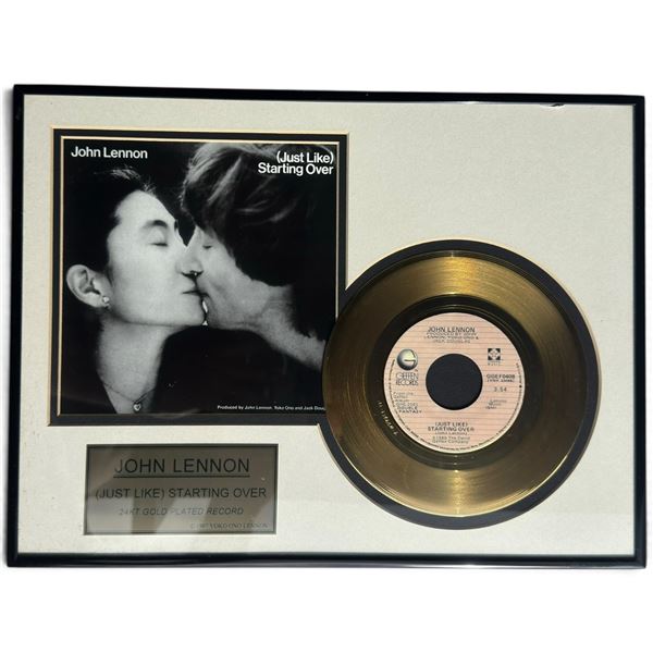 John Lennon '(Just Like) Starting Over' 24KT Gold-Plated Record Display (16 x 12.5 in.)