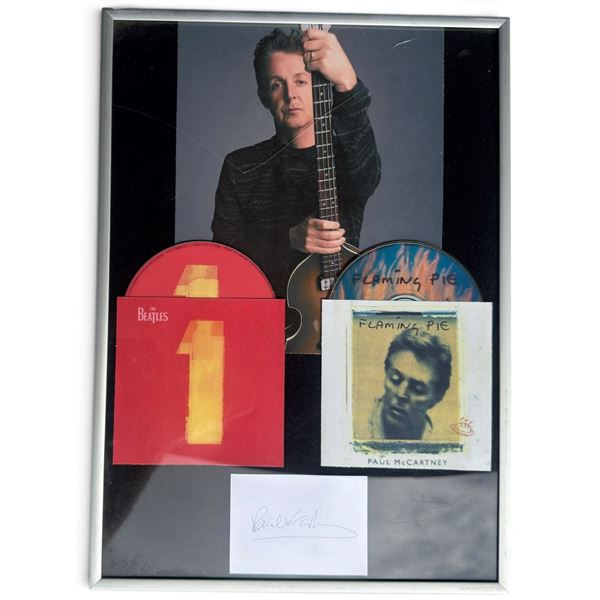Paul McCartney Signed Framed Beatles 1 & Flaming Pie Display (17 x 12.25 in.)