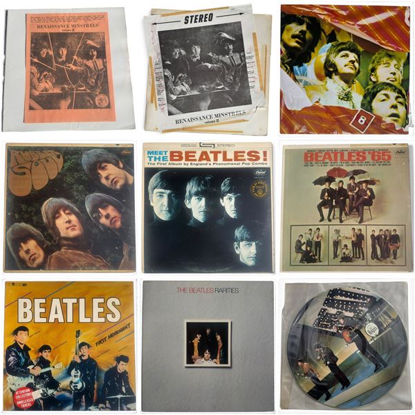 Beatles LP Lot: Unofficial Renaissance Minstrels II, Rarities, Box Vol. 8, Jackets & More