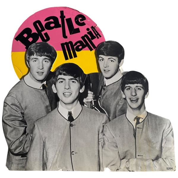 The Beatles "Beatle Mania" Die-Cut Cardboard Promotional Display, No. 5264 (37 in.)