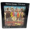 Image 2 : Beatles Collectibles: Sgt. Pepper Coin Bank, Yellow Submarine Tin, Stamps, Buttons