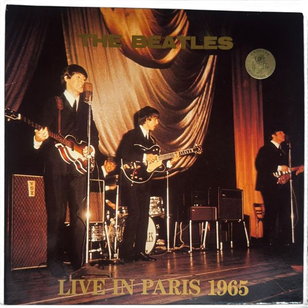 The Beatles Live in Paris 1965 1989 Swingin' Pig 2-LP Clear & Blue Vinyl Gatefold