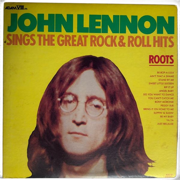 John Lennon Roots: Sings the Great Rock & Roll Hits 1975 Adam VIII A8018 Stereo LP