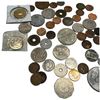 Image 2 : Mixed World Coins, Trade Tokens & Commemorative Medals with Vintage Savings Bank