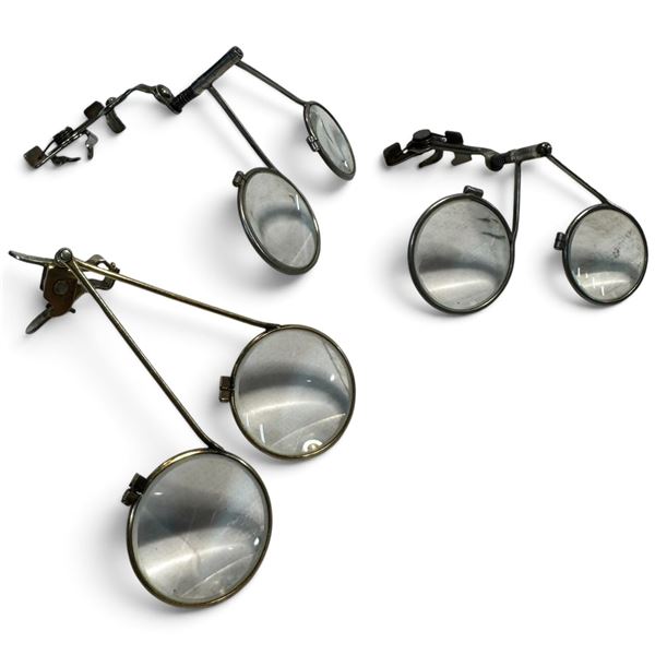 3 Sets of 2 Jewelers Loupes (Some of the clips are damaged)