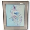 Image 1 : Bert Seabourn Signed Expressionist Seated Figure with Vessel, Framed Figural Painting