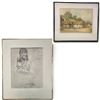 Image 1 : George F. Nicholls "At Polperro, Cornwall" & After Picasso Mother and Child Study, Framed