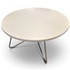 Image 1 : Modern Round Cream-Finished Coffee Table with Chrome Tubular Legs (30 x 15 in.)