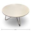 Image 2 : Modern Round Cream-Finished Coffee Table with Chrome Tubular Legs (30 x 15 in.)