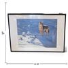 Image 2 : Framed Winter Landscape with Coyote in Snow, Blue & White Palette
