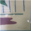 Image 5 : Joyce Kasprzyk Signed Stripes I & II Floral Serigraphs in Matching Gold Frames 16x16"