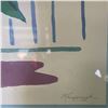 Image 6 : Joyce Kasprzyk Signed Stripes I & II Floral Serigraphs in Matching Gold Frames 16x16"