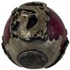 Image 4 : Tibetan Silver Lion Face Red Stone Orb Keepsake (38mm diameter)