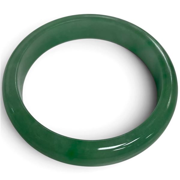 Translucent Jade Green Bangle Bracelet (22mm thick with 55mm interior diameter)