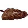 Image 3 : Carved Chinese Brown Serpentine Stone Tiger and  Dragon Pendant on Cord (47mm  x 82mm x 13mm thick)