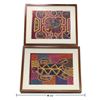 Image 2 : Pair of Framed Mola Textile Panels with Bird, Turtle, Floral & Geometric Motifs