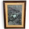 Image 1 : After Frederic Remington, The Bell Mare Western Nocturne Reproduction Print, Framed