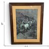 Image 2 : After Frederic Remington, The Bell Mare Western Nocturne Reproduction Print, Framed