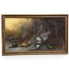 Image 1 : Signed Framed Sporting Still Life with Game Birds & Hunting Equipment