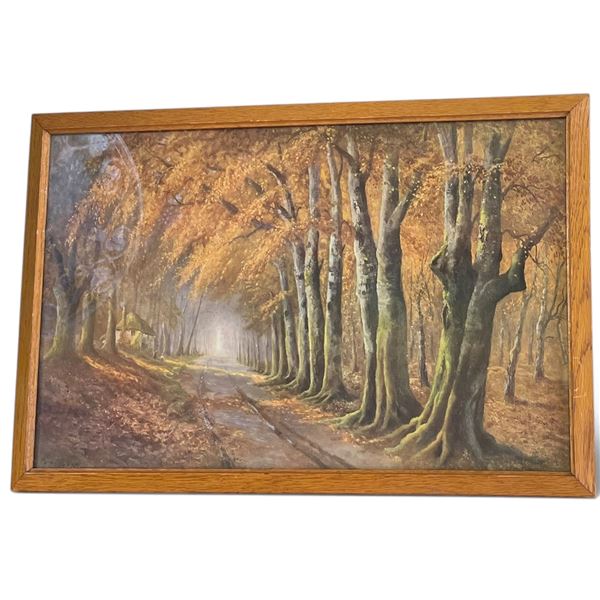 D. Serman Signed "Autumnal Tones" Framed Woodland Landscape Print (21 x 14 in.)