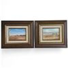 Image 1 : Pair of Signed Prairie Farmstead Pastel Drawings in Matching Custom Frames 13.5x11.5" Each