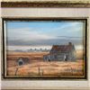 Image 4 : Pair of Signed Prairie Farmstead Pastel Drawings in Matching Custom Frames 13.5x11.5" Each