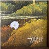 Image 2 : Signed Tack Mountain Lake & Autumn Forest Oil on Canvas, Framed (14.5 x 12.5 in.)