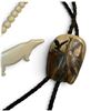 Image 2 : 17" Natural Bead Necklace, Polar Bear Pin & Hand Painted Bolo Tie