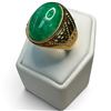 Image 1 : New Gold Plated Jade Cabochon Ring - Size 10 (Center of ring is 19mm x 14mm)