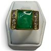 Image 2 : New Gold Plated Jade & Crystal Ring - Size 10.5  (Center of ring is 18mm x 12mm)