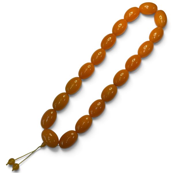 28" Butterscotch Bakelite-Style Necklace with Large 26mm x 35mm beads