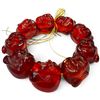 Image 2 : 9 Carved Red-Amber Style Resin Buddha Heads on Stretch Cord (Each head is 30mm x 33mm)