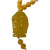 Image 3 : 24" Beaded Sakamuni Buddga Pendant Necklace - Egg Yolk Coloured 12mm Beads and 38mm x 56mm Pendant