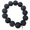Image 3 : 2 Lotus Carved Bian Stone Stretch Bracelets - 15.8mm beads