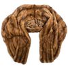 Image 1 : Brown Fur Evening Stole Capelet with Long Front Panels & Satin Lining