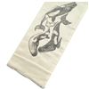 Image 3 : Bill Reid Signed 1985 Haida Killer Whale Textile Scarf (51 x 8.25 in.)