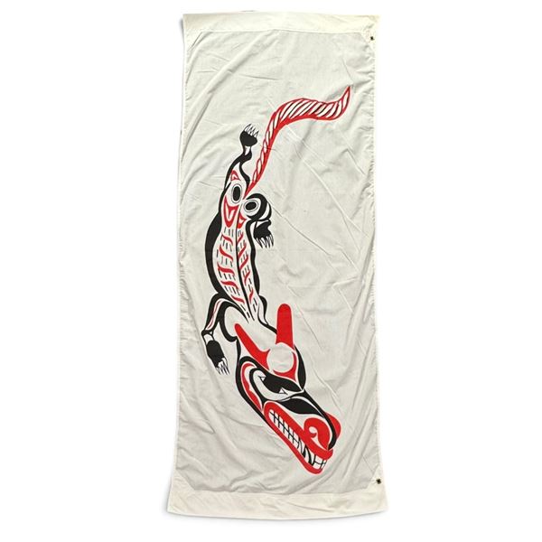 Bill Reid Wolf Silkscreen Street Banner Flag (32 x 79 in.)