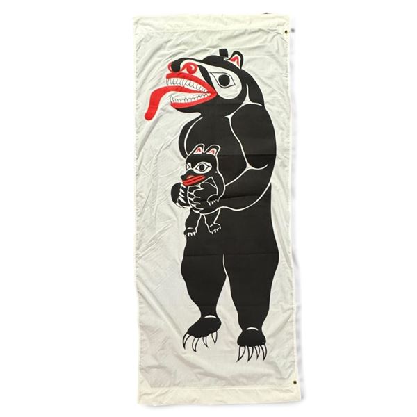 Bill Reid Bear Mother Silkscreen Textile Street Banner (32 x 79 in.)